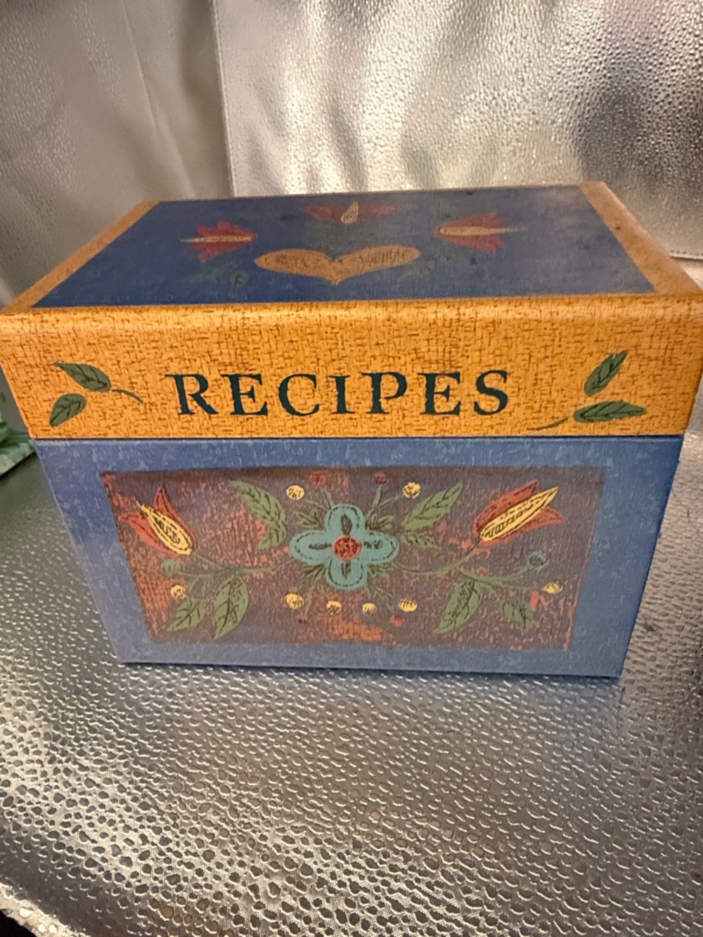 Vintage Hallmark Cardboard Recipe Box with Cards Inside